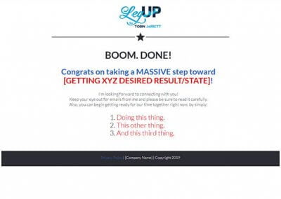 Automatic Sales Machine – Step 5 Thank You Page