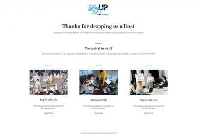 Consultation Request Thank You Page With Blog