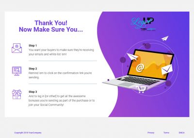 LU: Thank You Confirmation/next steps page