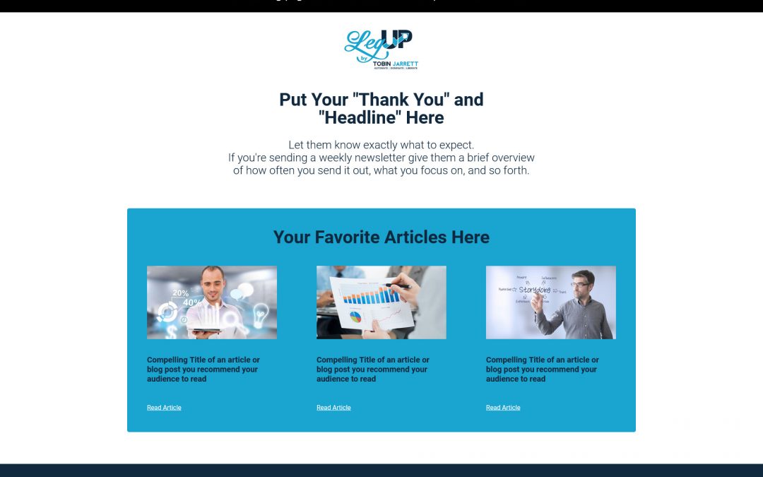 Thank You (With Recommended Reads) Page